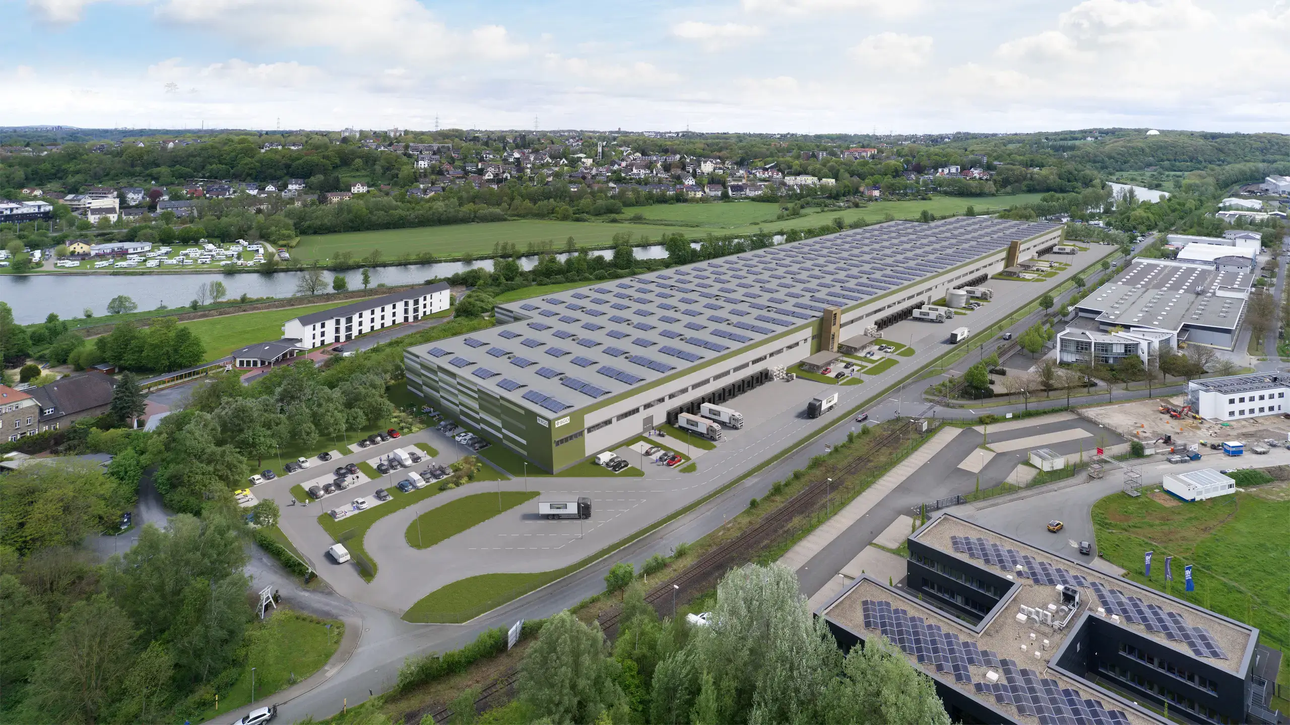 Hattingen Logistiklager in der Vogelperspektive